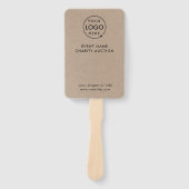 Veilingpaddle | Hulpactie Rustic Kraft Logo Handwaaier (Voorkant)