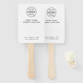 Veilingpeddel | Charity Event Bid Modern Logo Handwaaier (Voorkant en achterkant)