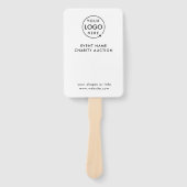 Veilingpeddel | Charity Event Bid Modern Logo Handwaaier (Voorkant)