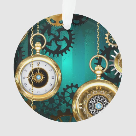 Veille bijoux Steampunk sur un Arrière - plan vert (devant)