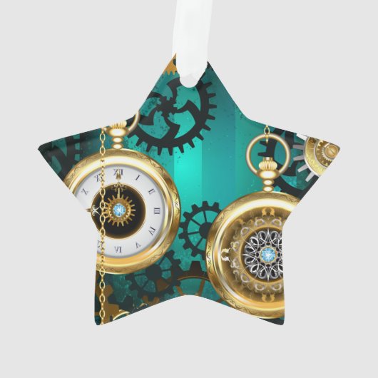 Veille bijoux Steampunk sur un Arrière - plan vert (dos)