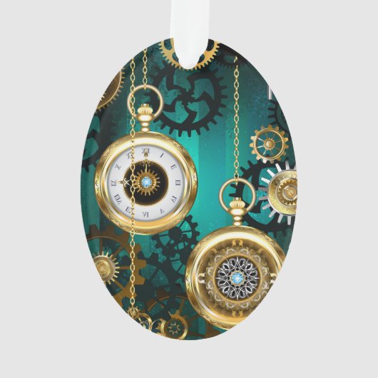 Veille bijoux Steampunk sur un Arrière - plan vert (dos)