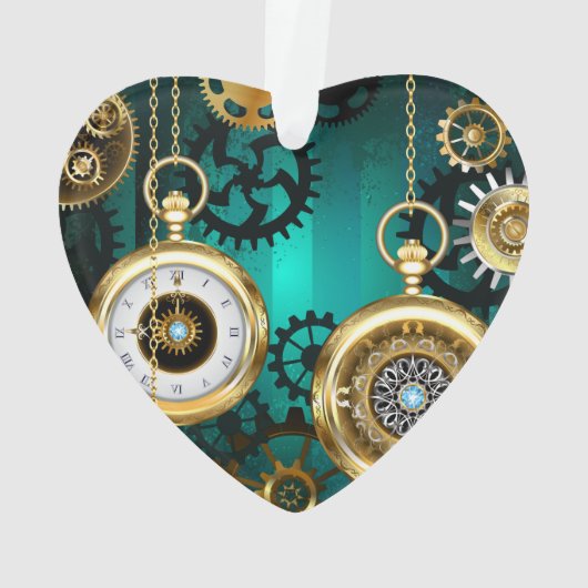 Veille bijoux Steampunk sur un Arrière - plan vert (dos)