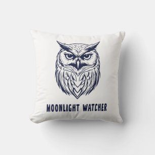Veilleur au Clair de Lune – Coussin Jeté Chouette 