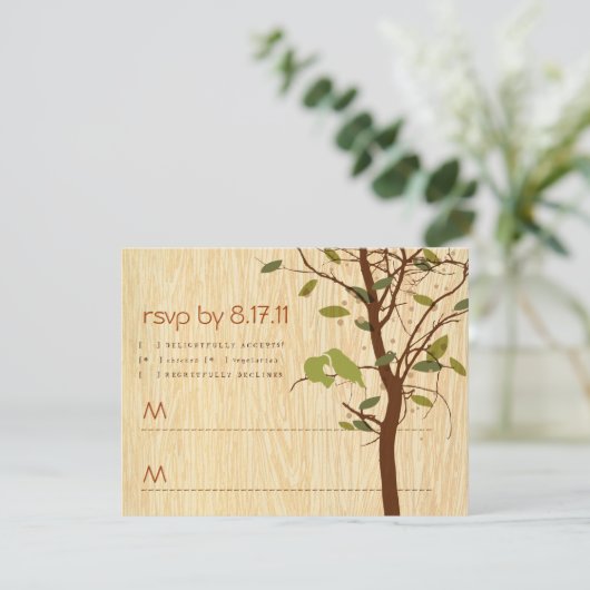 Veiné avec oiseaux amoureux RSVP (Debout devant)