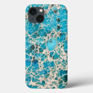  Veined Turquoise Design iPhone 13 Hoesje
