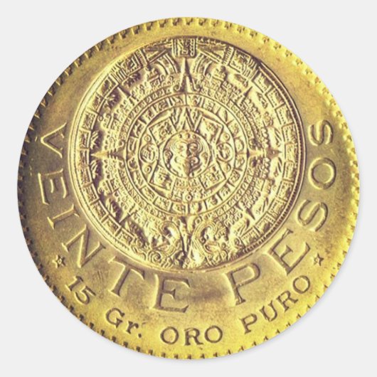Veinte pesos Mexicanos de oro puro sticker (Voorkant)