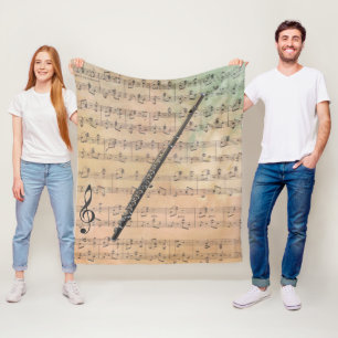 vel muziek met een vlote fleece deken
