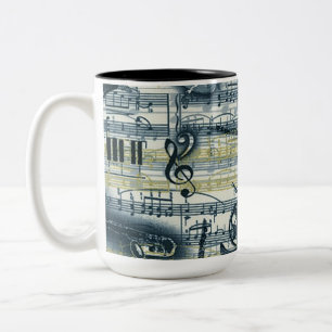 vel muziek tweekleurige koffiemok