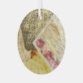  vel Muzieknotities Kerstmis  Glas Ornament (Voorkant links)