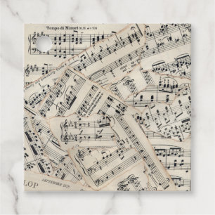 vel muziekpapier Collage Bedankjes Labels