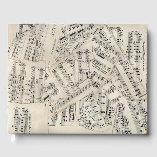 vel muziekpapier Collage Gastenboek