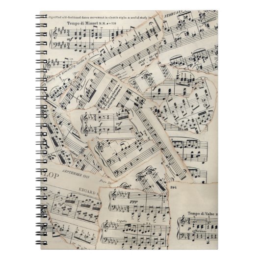  vel muziekpapier Collage Notitieboek (Voorkant)