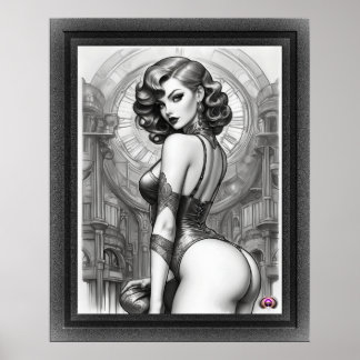 Velaria Retro Leeftijd Pin Up Meisje Portret Poster