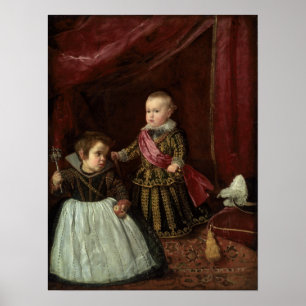 Velázquez - Don Baltasar Carlos met een dwarf Poster
