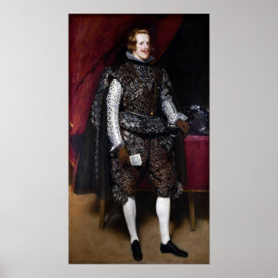 Velázquez - Filips IV van Spanje in Bruin en Zilve Poster