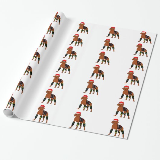 Velcro Kerstmis Vizsla Cadeaupapier (Uitgerold)