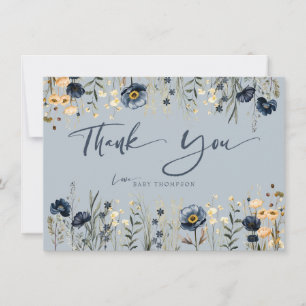 Veld Bloemen O Boy Jongens Baby Shower Bedankkaart