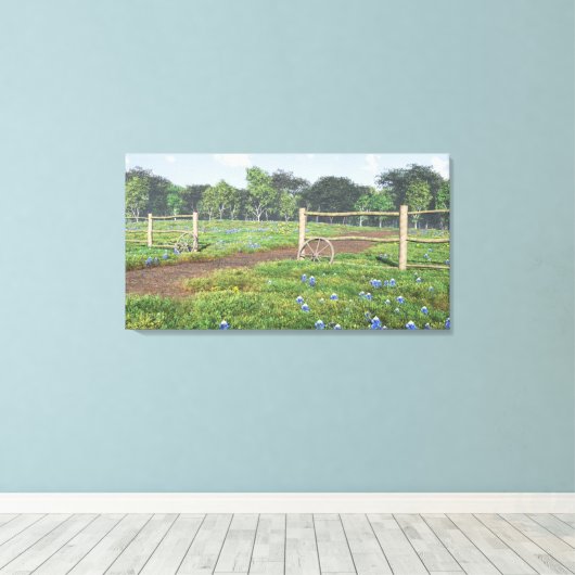 Veld Bluebonnets Wrapped Canvas (Insitu (Houten vloer))