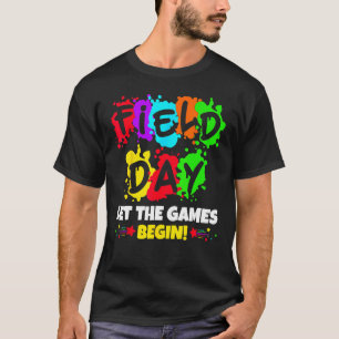 Veld Dag De Spelen Kunnen Beginnen Kleurrijke Jong T-shirt
