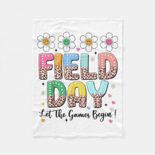 Veld Dag Laat Het Spel Beginnen Luipaard Bloemenda Fleece Deken