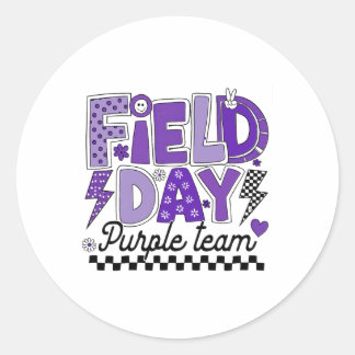 Veld Dag Paars Team Kleur Schoolreis Team Spel C Ronde Sticker