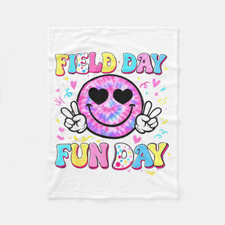 Veld Dag Pret Dag Tie Dye Lachend Gezicht Veldtoch Fleece Deken