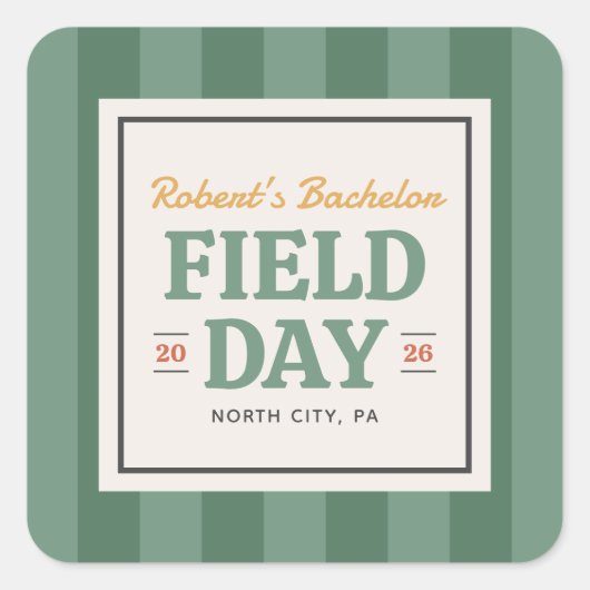 Veld Dag Verlofte Feestje Vierkante Sticker (Voorkant)