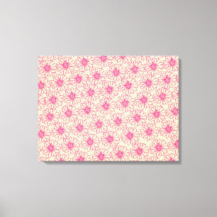 Veld Daisies Canvas Print, Magenta Afdruk