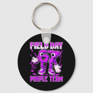 Veld Day Paars Team Grappig Zes Zeven Game Srts Sleutelhanger