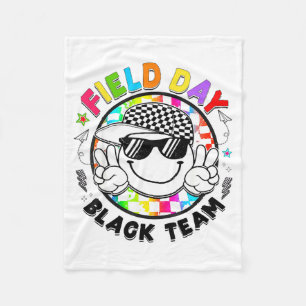 Veld Day Zwarte Team Lachend Gezicht Vredesteken M Fleece Deken