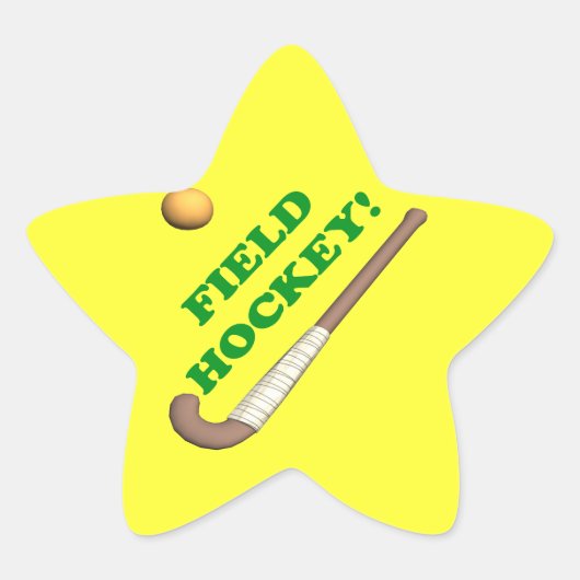 Veld Hockey 2 Ster Sticker (Voorkant)