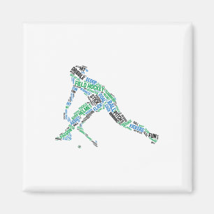 veld hockey speler woord silhouet hockey team Sp Magneet