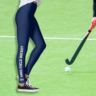 Veld Hockey Sport Team Naam Monogram School Kleur Leggings
