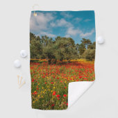 Veld met bloemen en bomen golfhanddoek (Insitu)