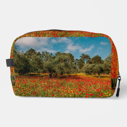 Veld met bloemen en bomen toilettasje (Voorkant)