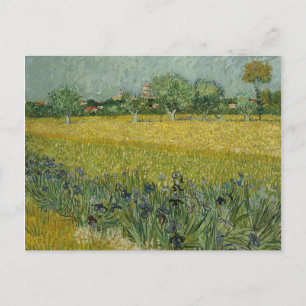 Veld met bloemen nabij Briefkaart van Arles