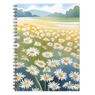 Veld met Madeliefjes   Bloemenschildering van een  Notitieboek