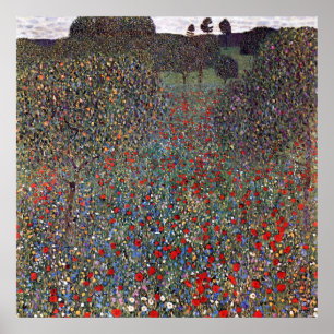 Veld met papavers, Gustav Klimt Poster