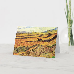 Veld met ploeger en molen door Vincent van Gogh Kaart