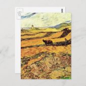 Veld met Plowman en Mill van Vincent van Gogh Briefkaart (Voorkant / Achterkant)