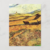 Veld met Plowman en Mill van Vincent van Gogh Briefkaart (Voorkant)