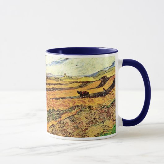 Veld met Plowman en Mill van Vincent van Gogh Mok (Rechts)