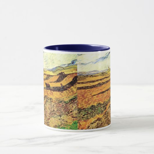 Veld met Plowman en Mill van Vincent van Gogh Mok (Midden)