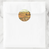 Veld met Plowman en Mill van Vincent van Gogh Ronde Sticker (Tas)
