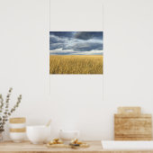 Veld met stormen wolken poster (Keuken)