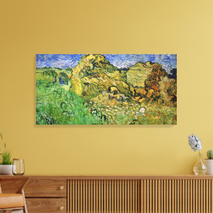 Veld met tarwestapels door Vincent van Gogh Canvas Afdruk