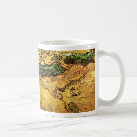 Veld met twee konijnen van Vincent van Gogh Koffiemok (Rechts)