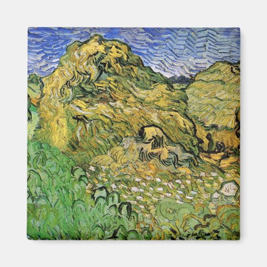 Veld met Wheat Stacks van Vincent van Gogh Magneet (Voorkant)