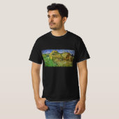 Veld met Wheat Stacks van Vincent van Gogh T-shirt (Voorkant volledig)